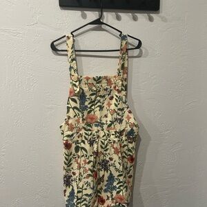 Floral Print Jumpsuit - Cream and Multicolor